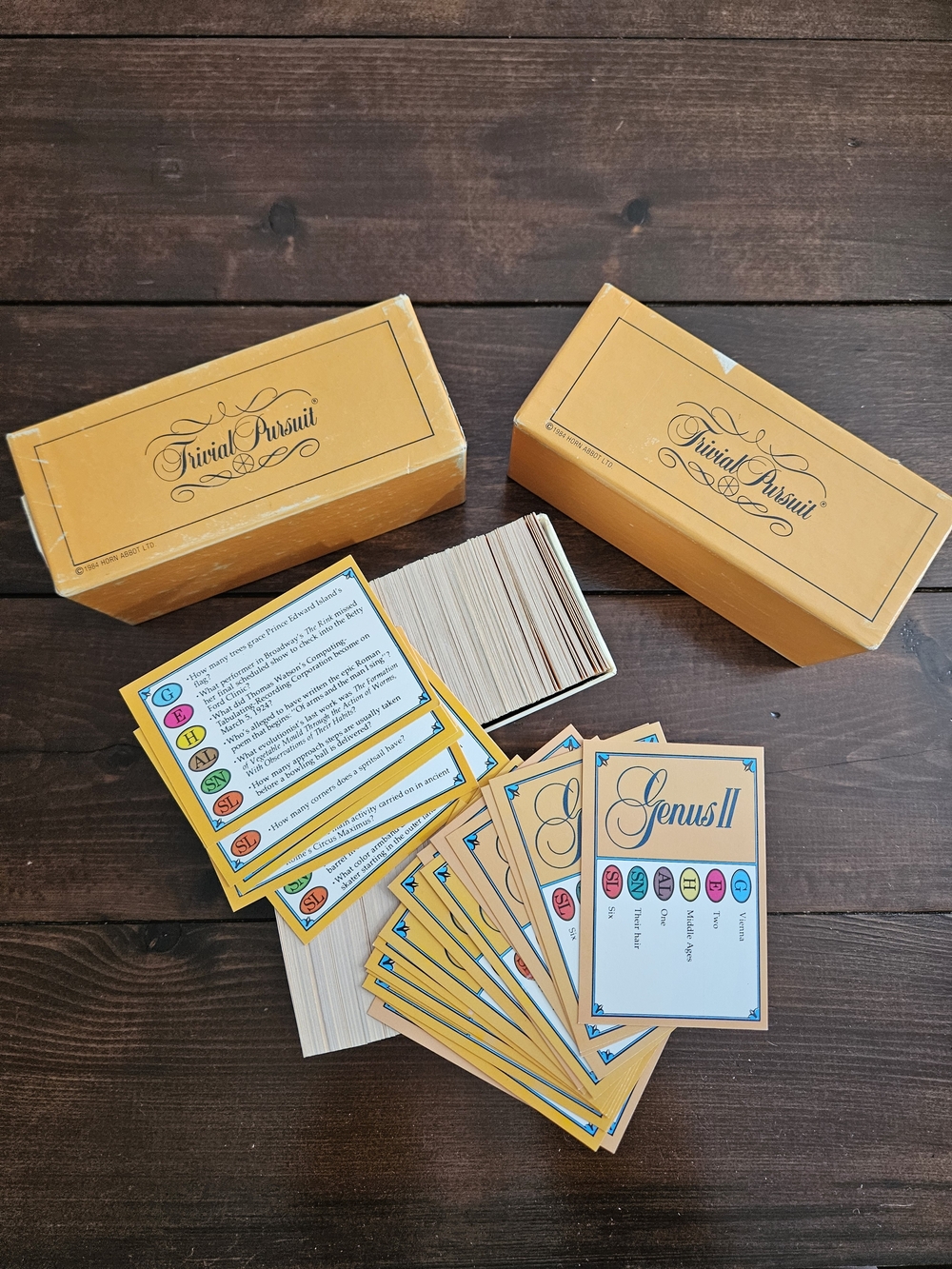 1984 Trivia‎ Pursuit Genus II Replacement Cards 2 Boxes x approx. 500 cards